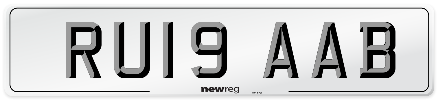 RU19 AAB Number Plate from New Reg